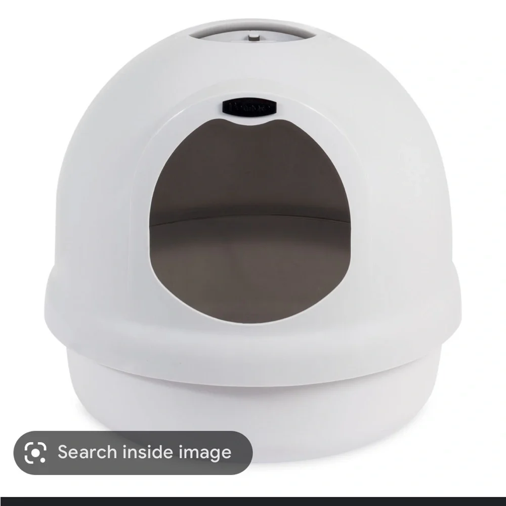 dome litter box and water/food bowl